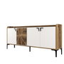 Hanah Home Consola Industrial Venedik Nogal y Blanco 180x78x35 cm